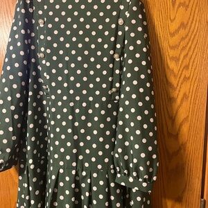 SHEIN 4XL olive green dress with white Polka dots .